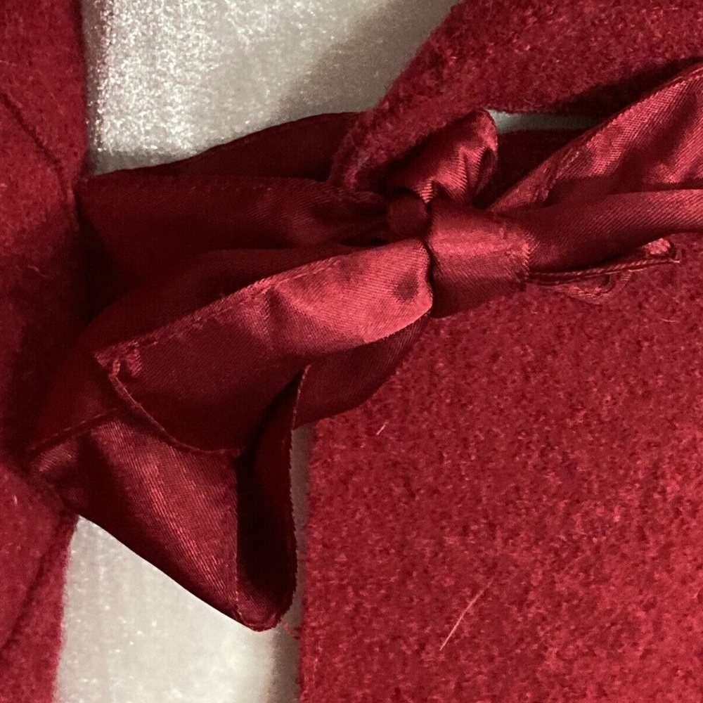 J Jill Womens Red Wool Blend Wrap Coat Mid Length Pockets Small - Picture 8 of 8